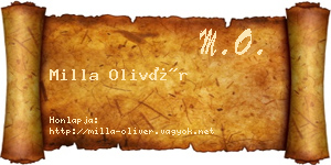 Milla Olivér névjegykártya