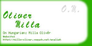 oliver milla business card